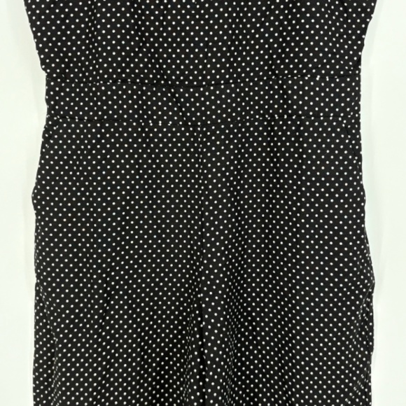 Loft Womens Size 10 Sleeveless Jumpsuit Black White Polka Dot Wide Leg Cropped - Picture 5 of 16